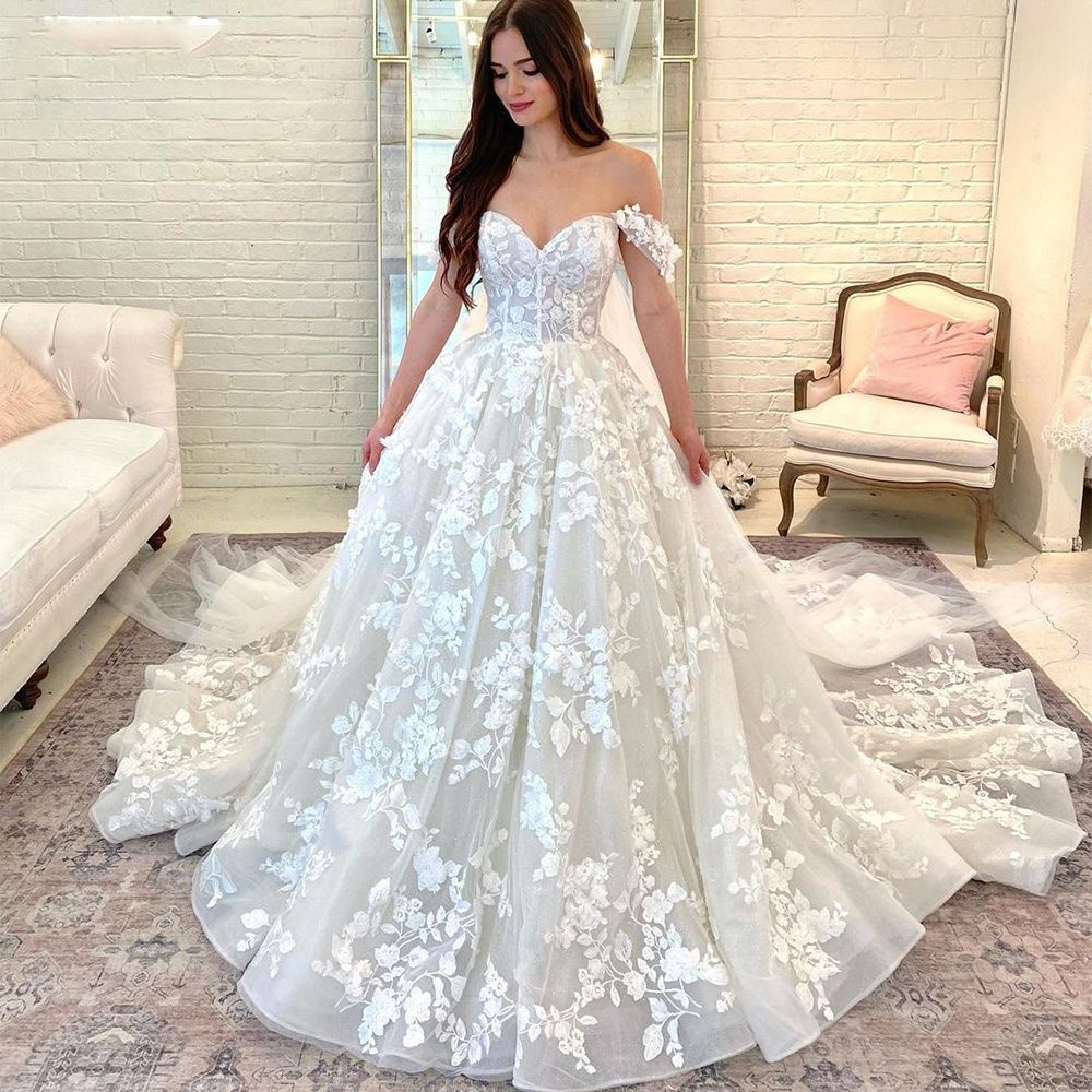 Women Light Wedding Dress French Trailing Simple