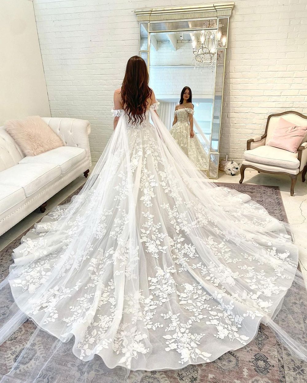 Women Light Wedding Dress French Trailing Simple