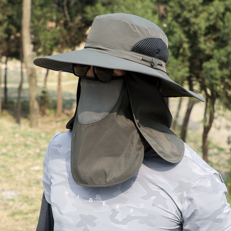Big Brim Protective Caps Summer Face Cover Sun-proof Mountaineering Bucket Hat