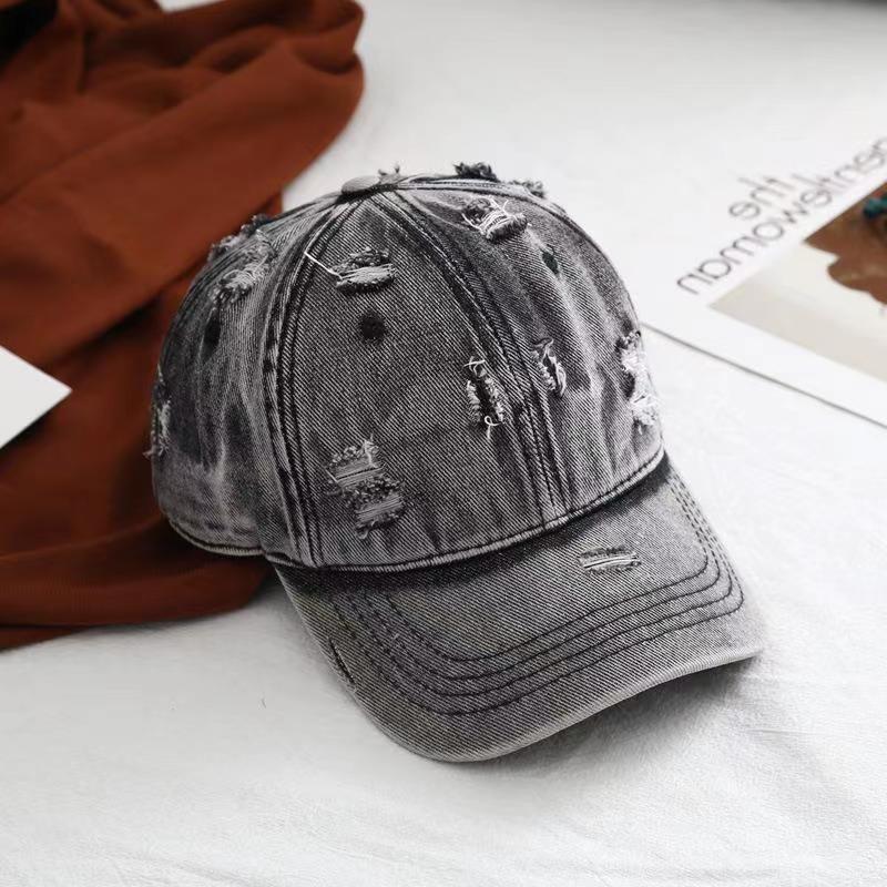 Retro Worn Looking Washed-out Denim Baseball Hat