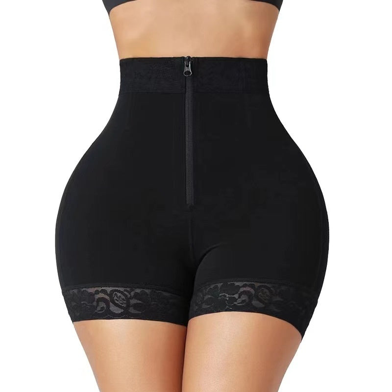 women New Hip Slimming Clothes Abdominal Pants Zipper Hip Lifting