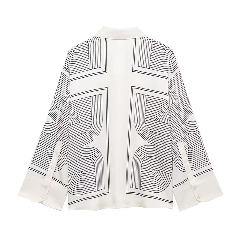 New European And American Style Women's Fashion Casual Printing Diagonal Cloth