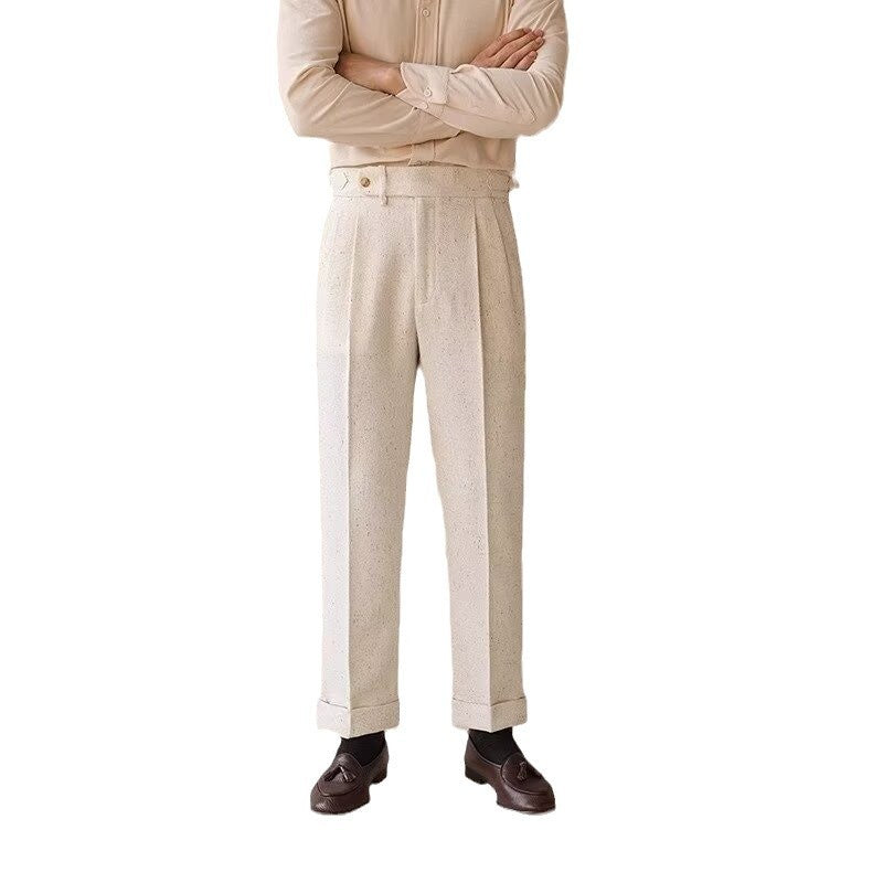 Casual Straight-leg Loose Elastic Waist Suit Pants for men