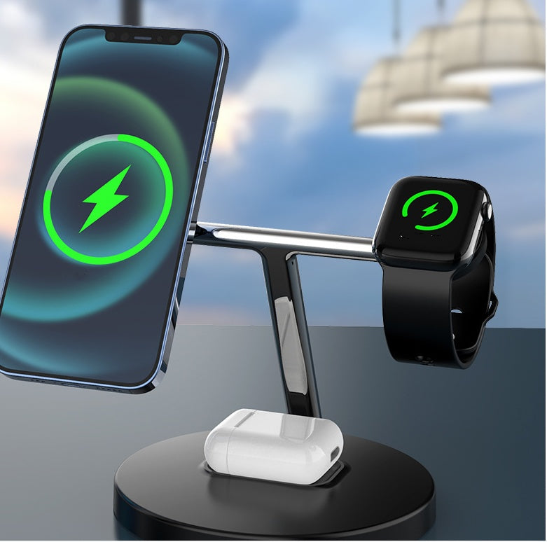 Three In One Magnetic Wireless Charger,3 in 1 ( US,UE,USB...)