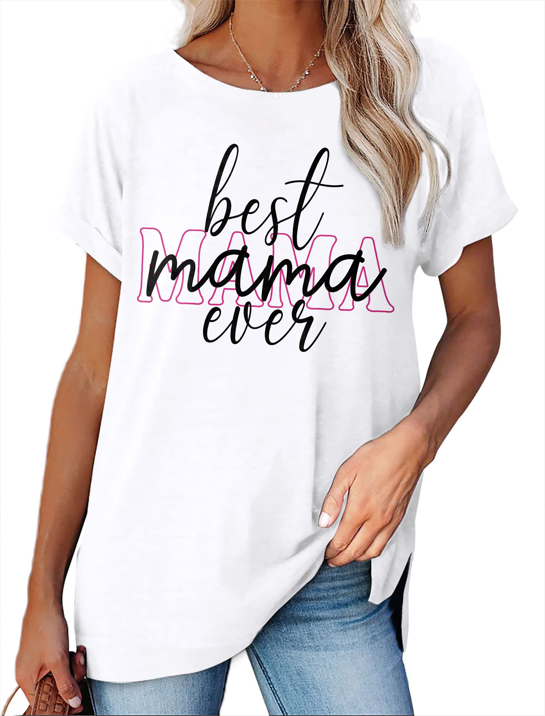 Women's Minimalist Printed Casual Round Neck Short Sleeved Shirt