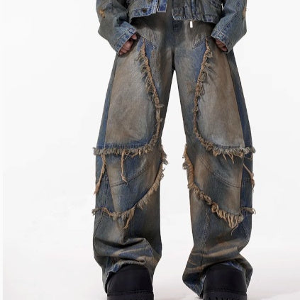American-style Distressed Machete Jeans for men