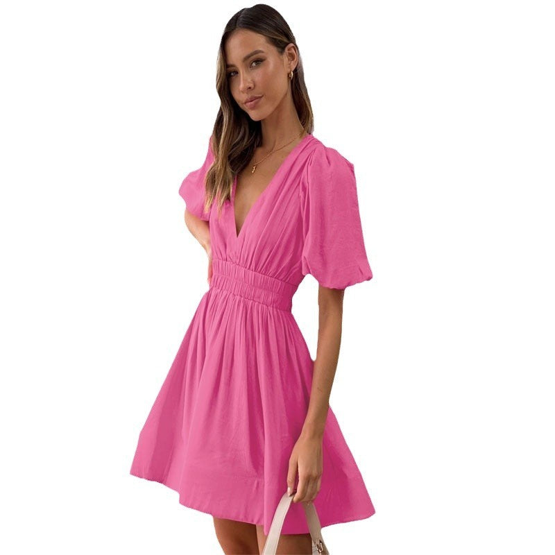 Elegant Dress Sweet Waist Trimming Dress