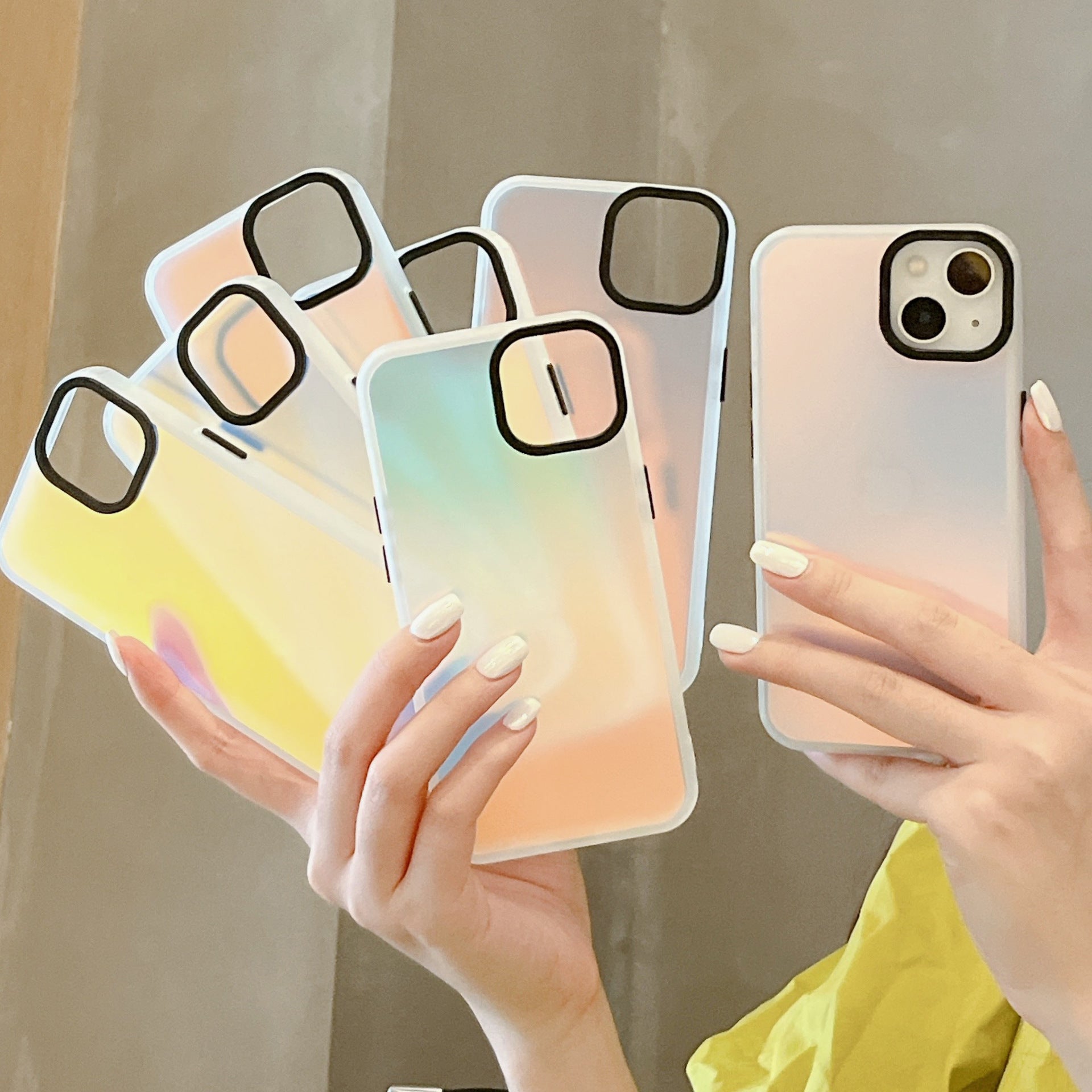 Laser Gradient Transparent Frosted Phone Case for iphone