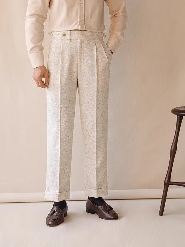 Casual Straight-leg Loose Elastic Waist Suit Pants for men