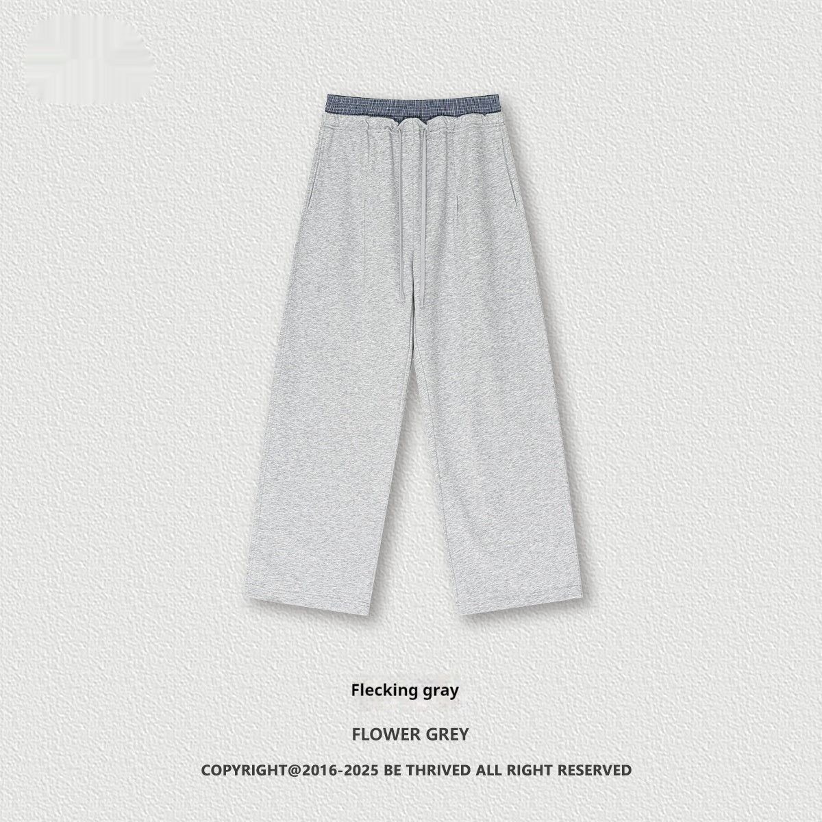American Fashion Brand Unisex Style Stitching Double Waist Wide Leg Pants