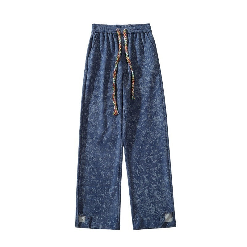 Straight Loose Pu Shuai Casual Long Pants for men