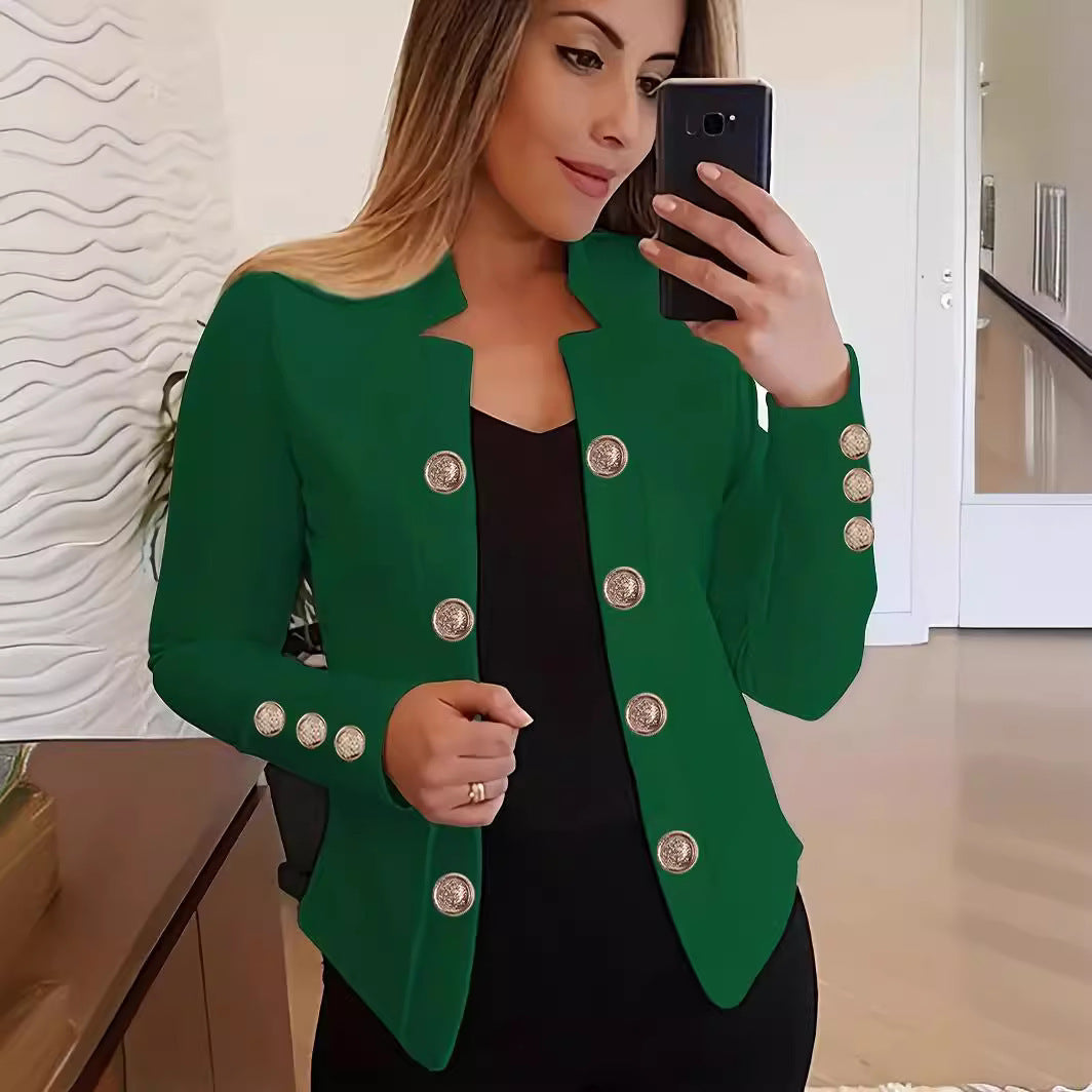 Women's Fashion Cuff Button Small Suit
