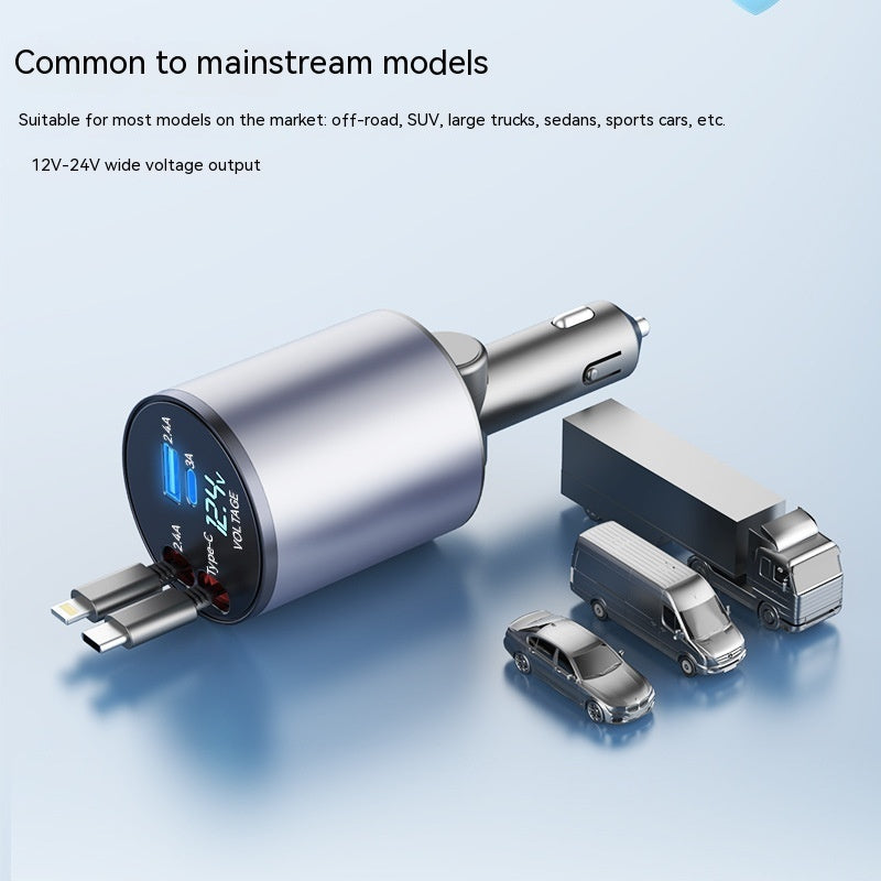 Fashion Simple 100W Car Phone Charger, 4 in 1 charger