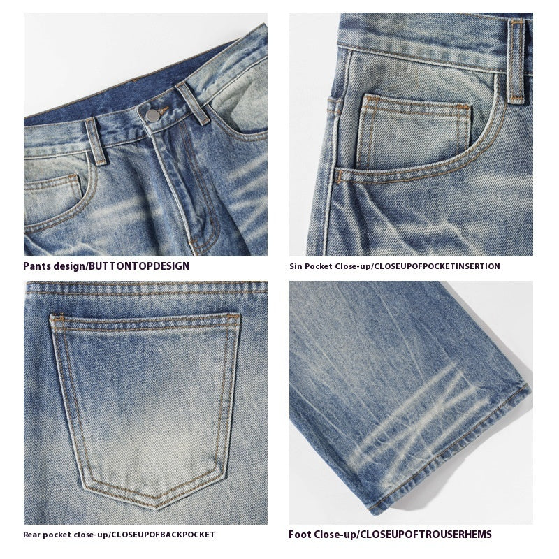 Plus Size Lightning Pattern Skinny Jeans for men