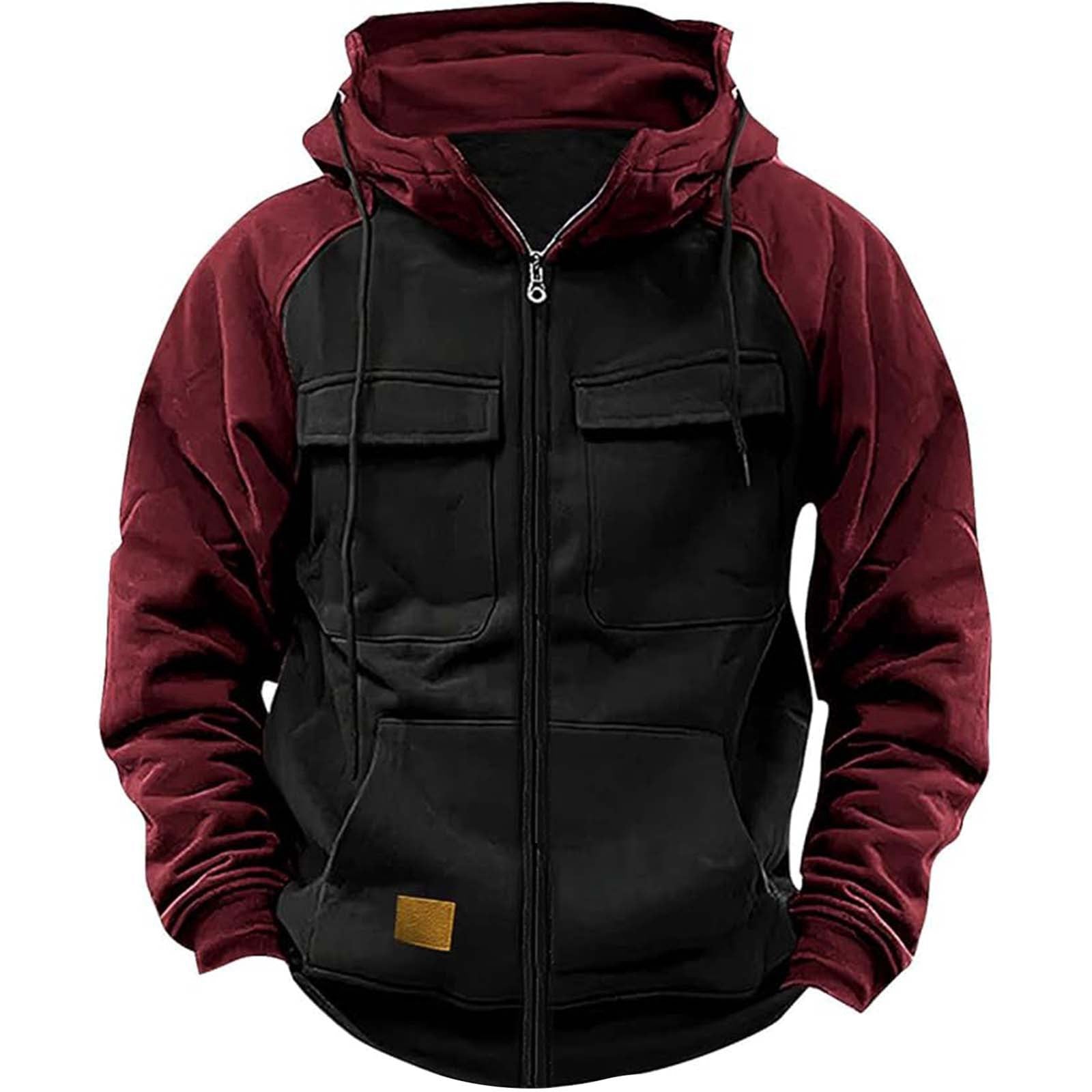 Men's Hoodie Youth Sports Multi-Pocket Workwear