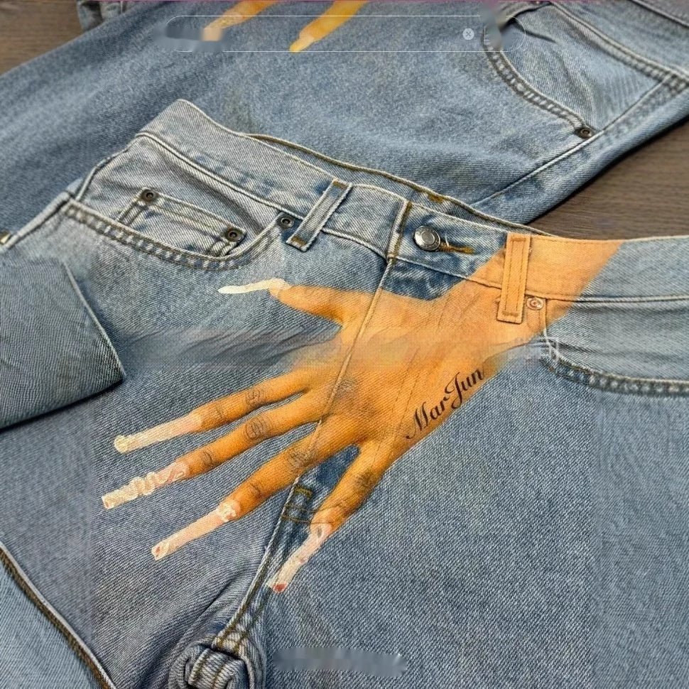 Printed Fashion Jeans Personalized Fingers for men