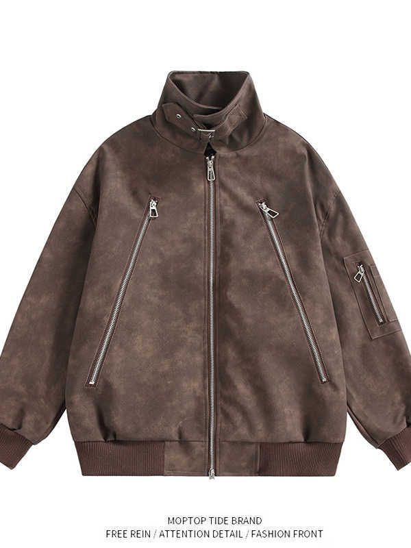 Men's Autumn And Winter High-grade Fashion Brand American Retro Motorcycle Clothing Coat