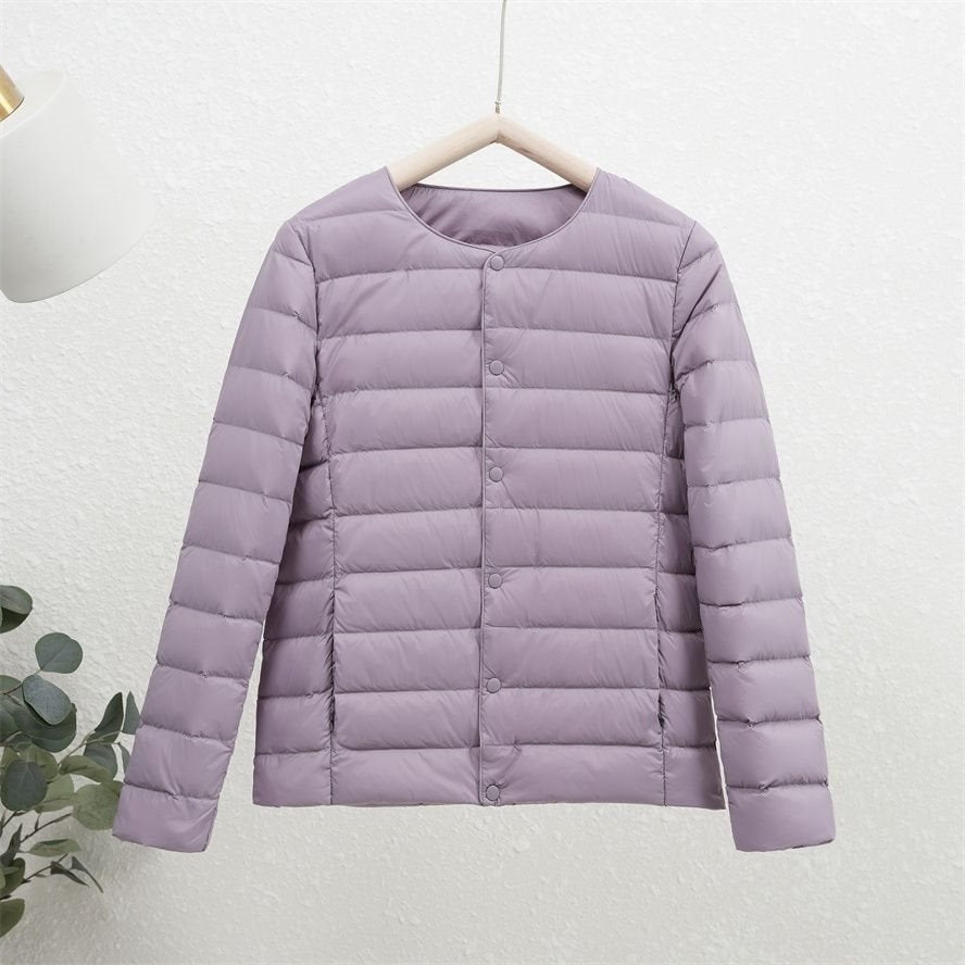 Women's Lightweight Short Inner-wear Round-neck Thermal Jacket