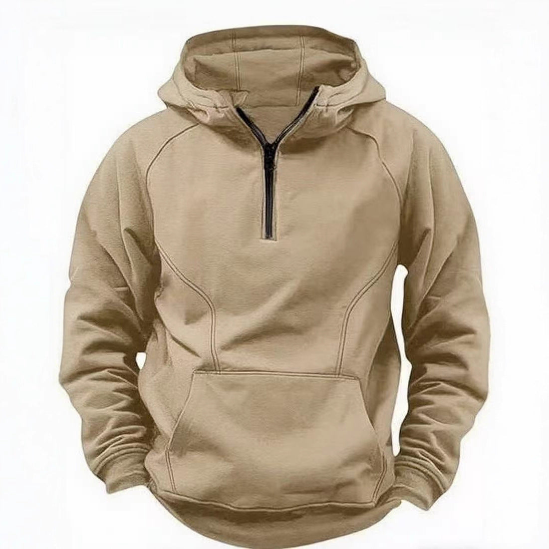 Hooded Retro Solid Color Distressed Sweater Long Sleeve Coat for men