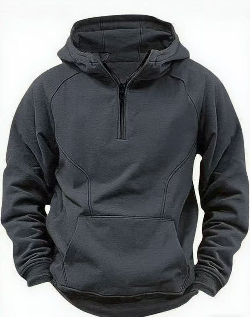 Hooded Retro Solid Color Distressed Sweater Long Sleeve Coat for men