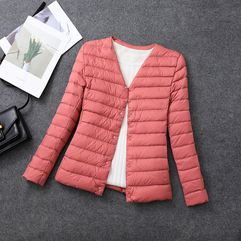 Women's Lightweight Short Inner-wear Round-neck Thermal Jacket