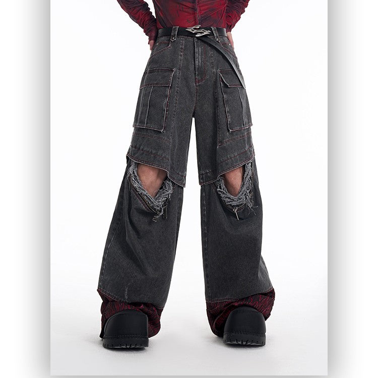 Niche American Retro Destroyed Jeans for men