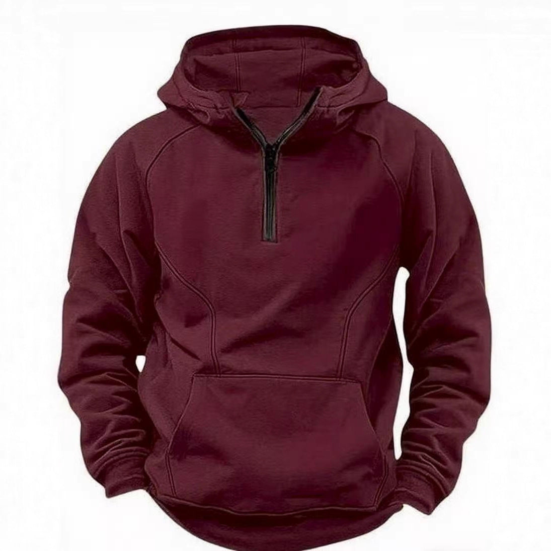 Hooded Retro Solid Color Distressed Sweater Long Sleeve Coat for men