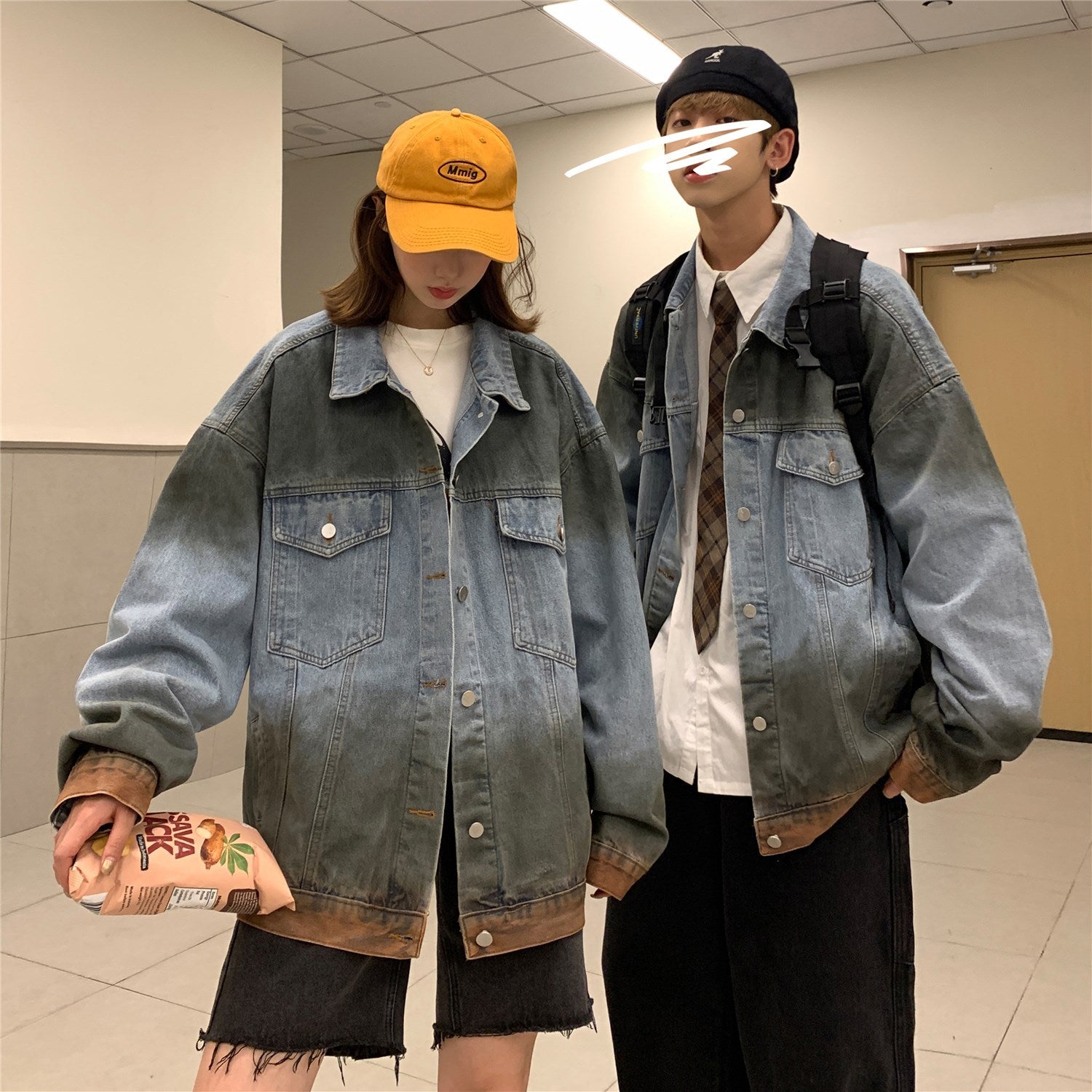 Oversize Gradient Denim Jacket unisex