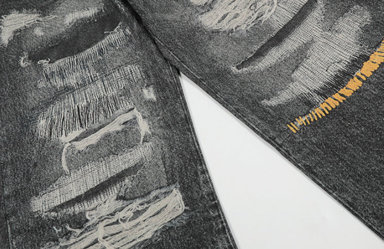 Men's And Women's Loose Fashion Straight Jeans