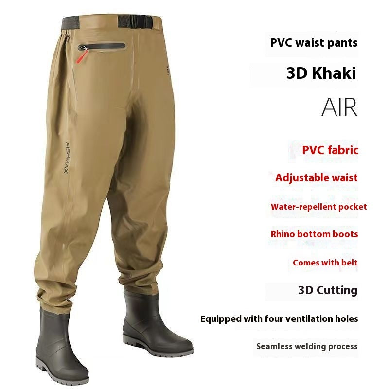 Q3Y Waders One-piece Belt Rain Boots for men