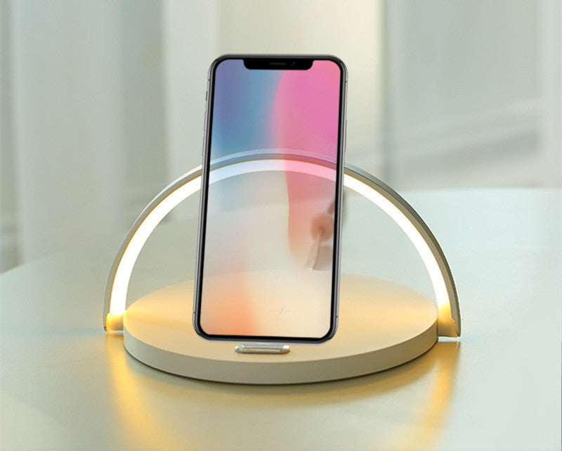 Home Desk Lamp Wireless Charging with Holder Home Desktop Mobile Phone Wireless 10W Fast Charger Multi-Function Bluetooth Speaker Mobile Phone Wireless Charging Bedside Night Light Mobile Phone Holder