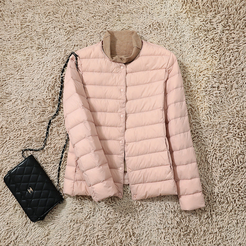 Women's Lightweight Short Inner-wear Round-neck Thermal Jacket