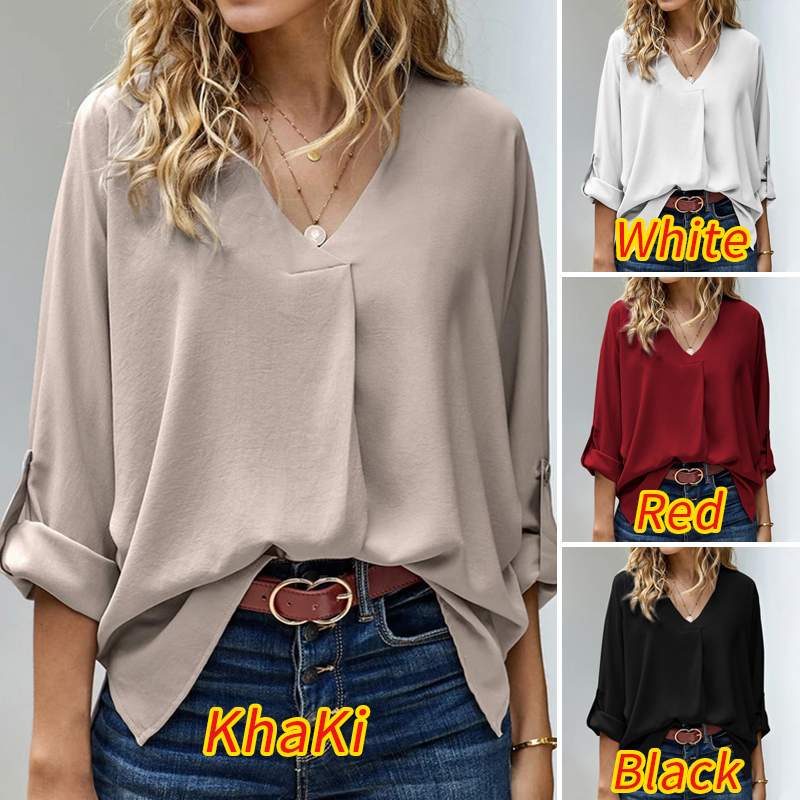 Women's Sexy V-neck Loose Oversize Shirt