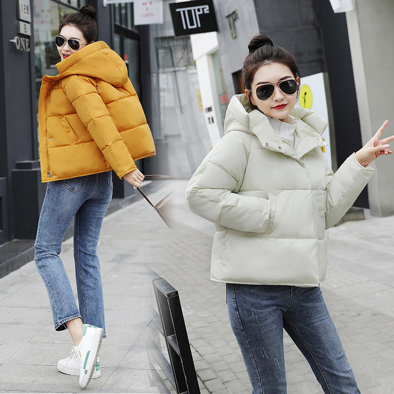Hooded Loose Down Padded Bread-Style Coat for Petite Figures