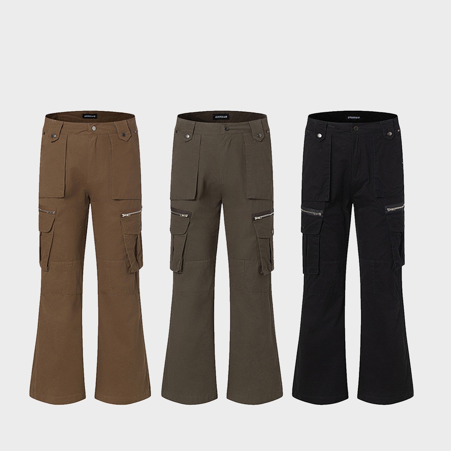 Loose Straight Wide Leg Cotton Casual Trousers for men