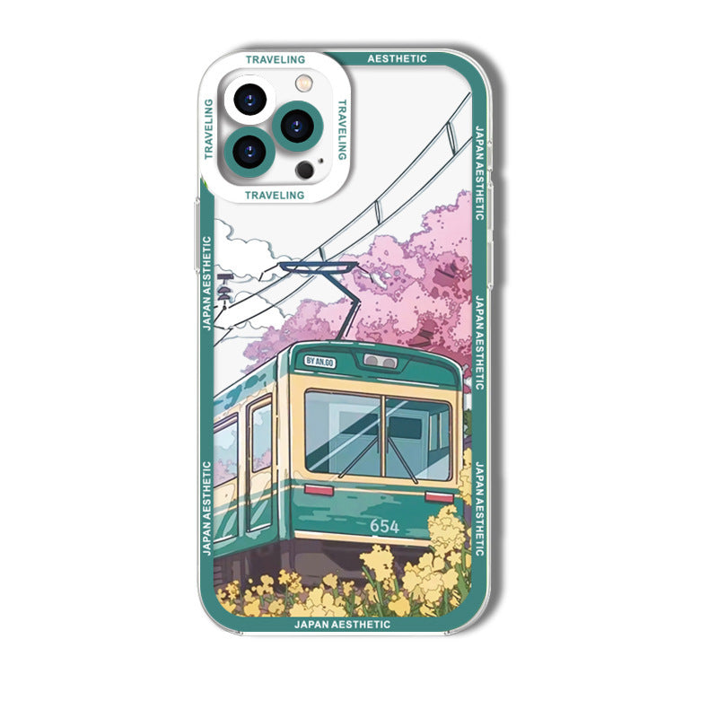 Japanese Anime Snow Mountain Transparent Phone Case