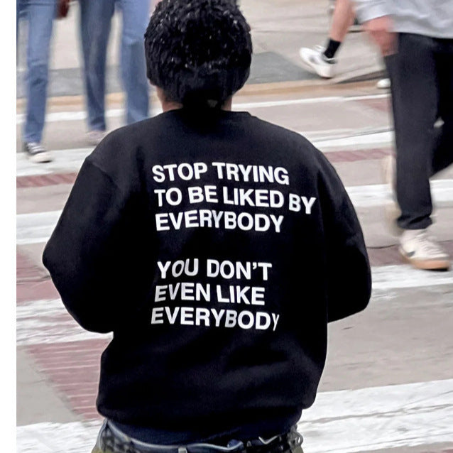 Men's And Women's Sweatshirt Slogan Drawstring Printed Hoodie