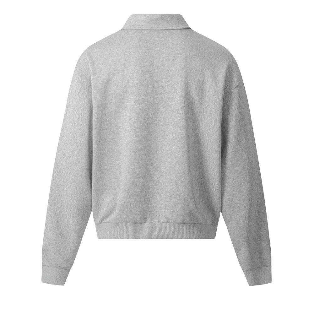 Pure Color All-Matching Pullover Shoulder Long Sleeve Top for men
