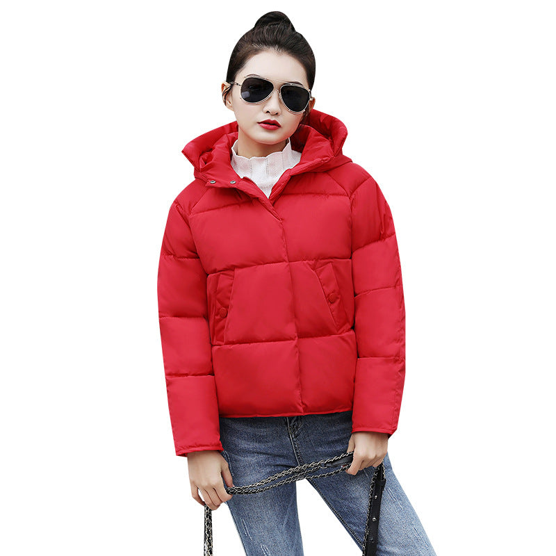 Hooded Loose Down Padded Bread-Style Coat for Petite Figures