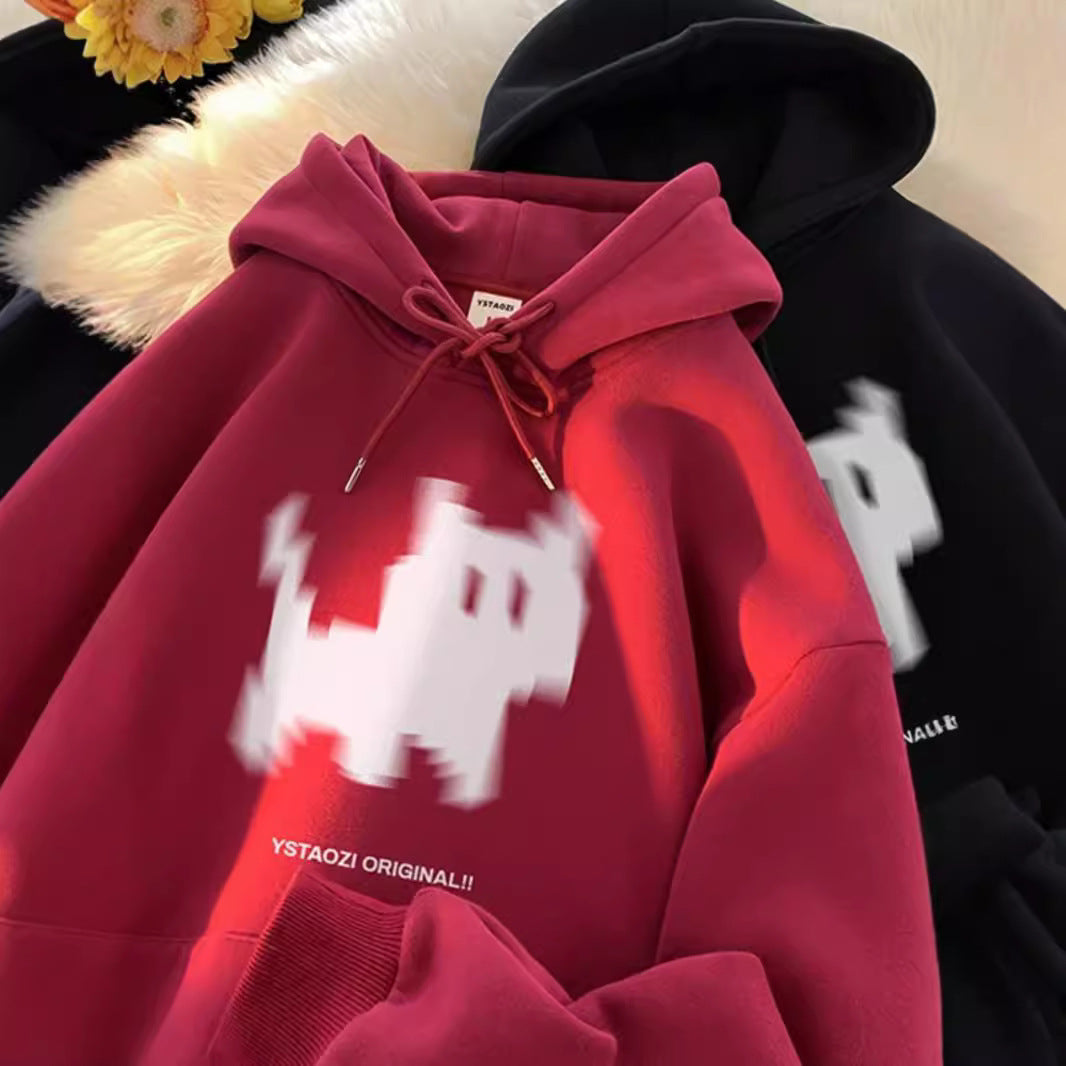 Retro Heavy Couple Coat hooded Oversize Inner Clothes unisex