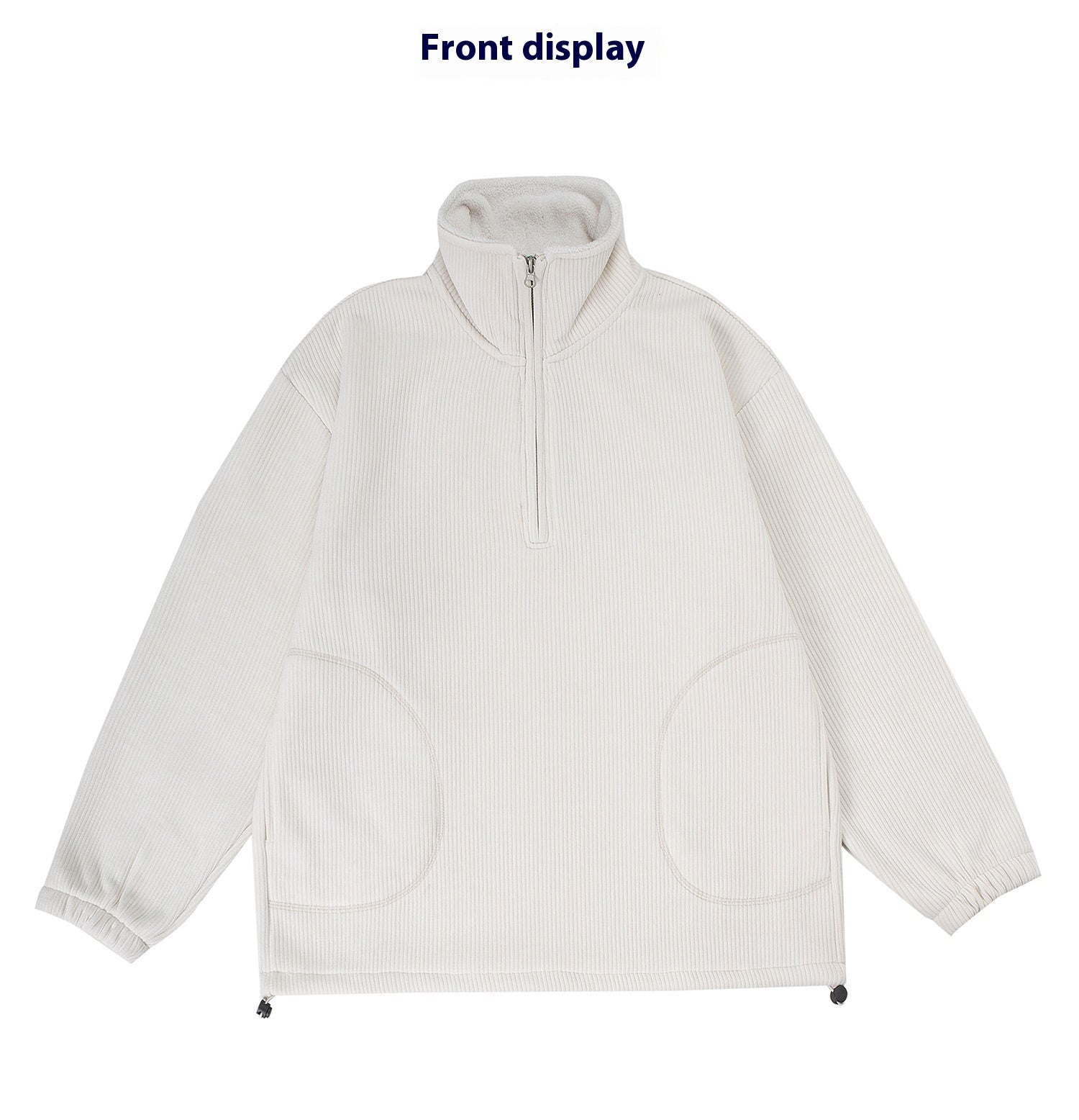 Retro Vibe Simple Heavy Industry Fleece Pullover