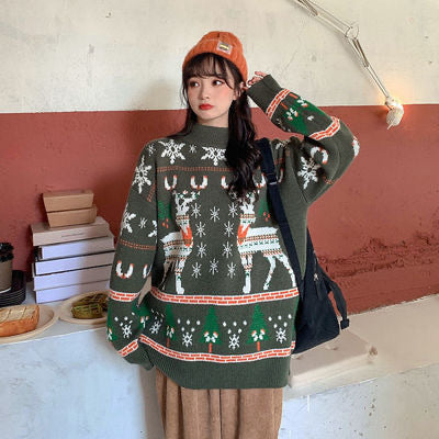 Fashion Christmas Clothes Elk Sweater for Women