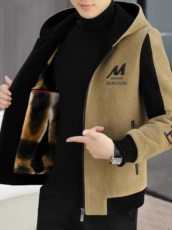 Fleece Jacket Men's Casual Stand Collar Coat