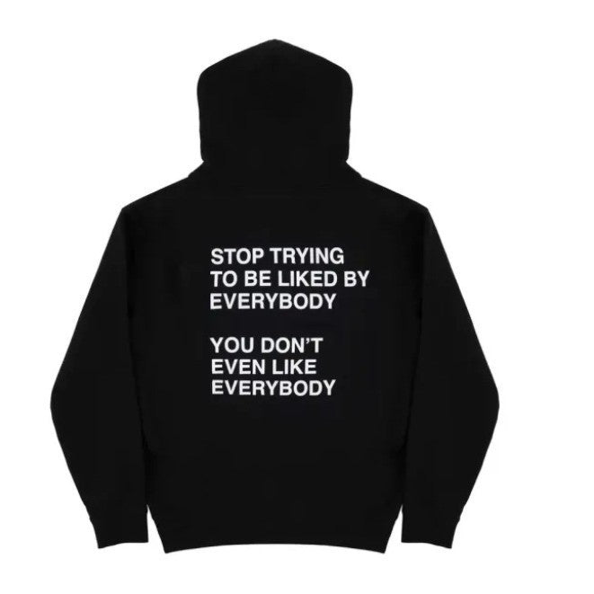 Men's And Women's Sweatshirt Slogan Drawstring Printed Hoodie