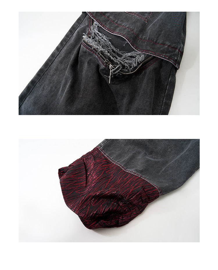 Niche American Retro Destroyed Jeans for men