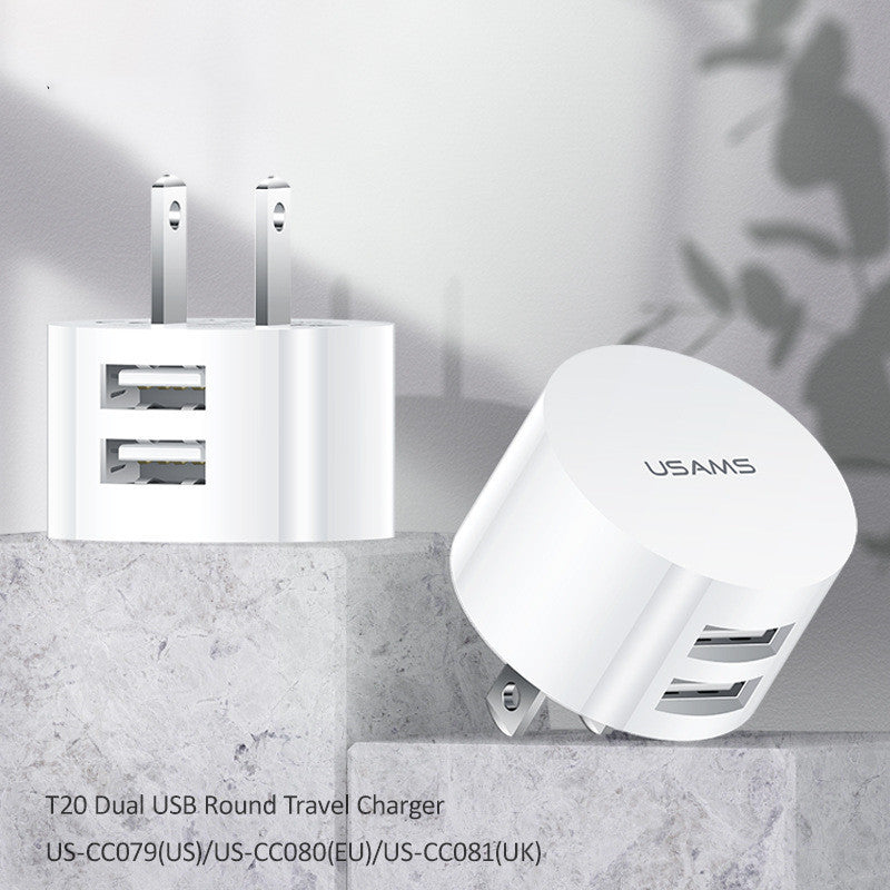 Portable Universal Dual USB Phone Charger (US, UK, EU)