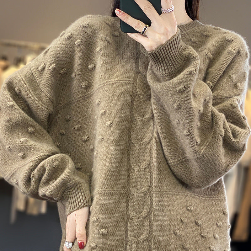 New Stylish Round-neck Wool Sweater For Womenversatile And Effortlessly Chic