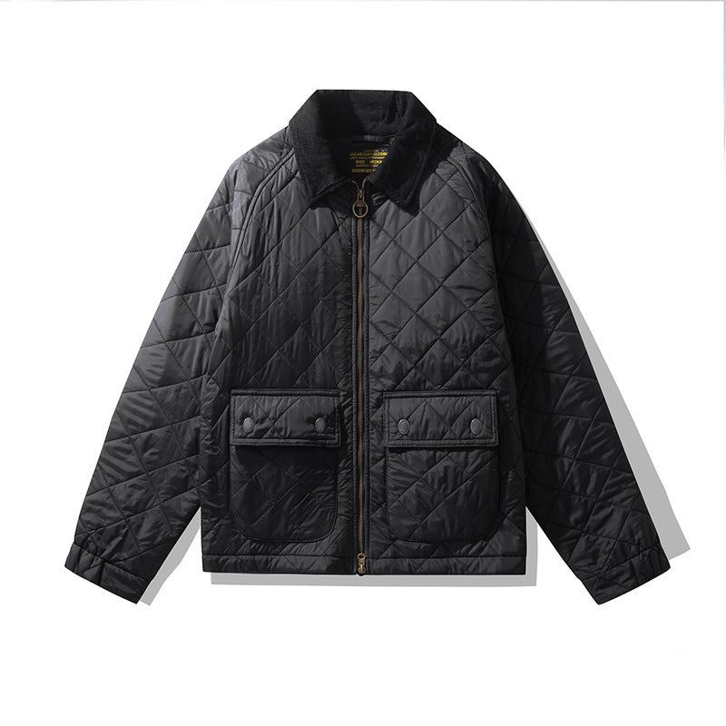Quilted Jacket Rhombus Cotton Clothing Cotton Coat