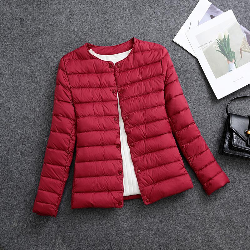 Women's Lightweight Short Inner-wear Round-neck Thermal Jacket