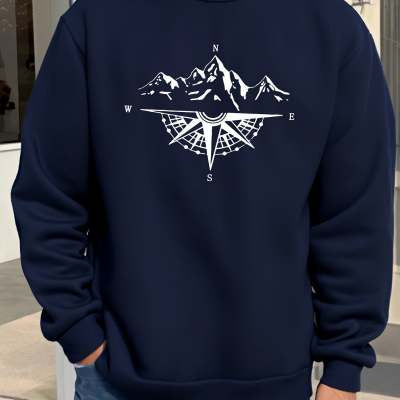 Fleece Printed Casual Long Sleeve Sweatshirt